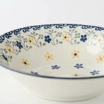 波蘭風美濃燒碗 14.5cm- 白+黃色款圖案設計放大圖片